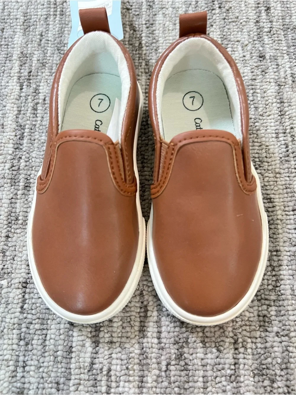 Cat & Jack Brown Slip-On Kids Dress Shoes Size 7
